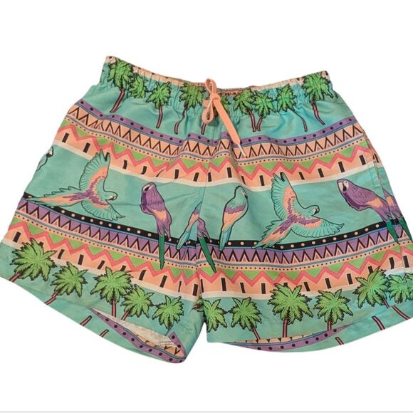 Chubbies Mens Swim Trunks Size Medium Parrot Palm Mesh Lined Shorts Colorful - Picture 2 of 6
